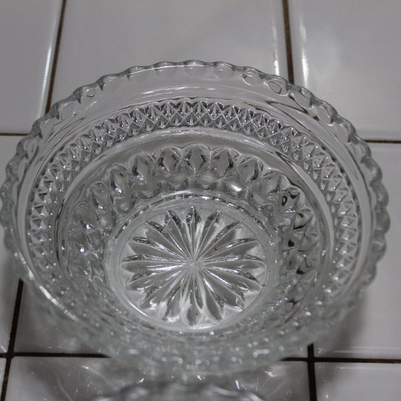 Vintage 1960's Ornate Cut Glass Bowls Condiment Serving - Picture 5 of 11
